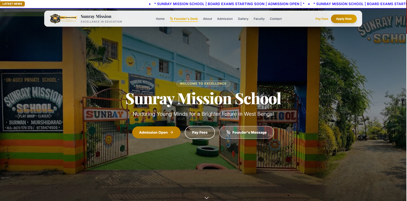 Sunray Mission School — School Website